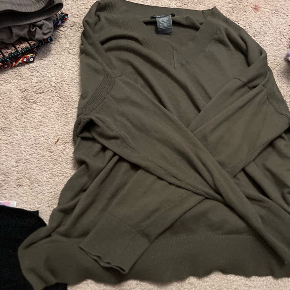 green off the shoulder sweater